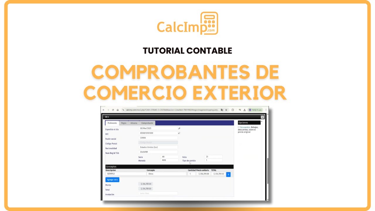 Comprobantes de Comercio Exterior | Tutorial - CalcImp
