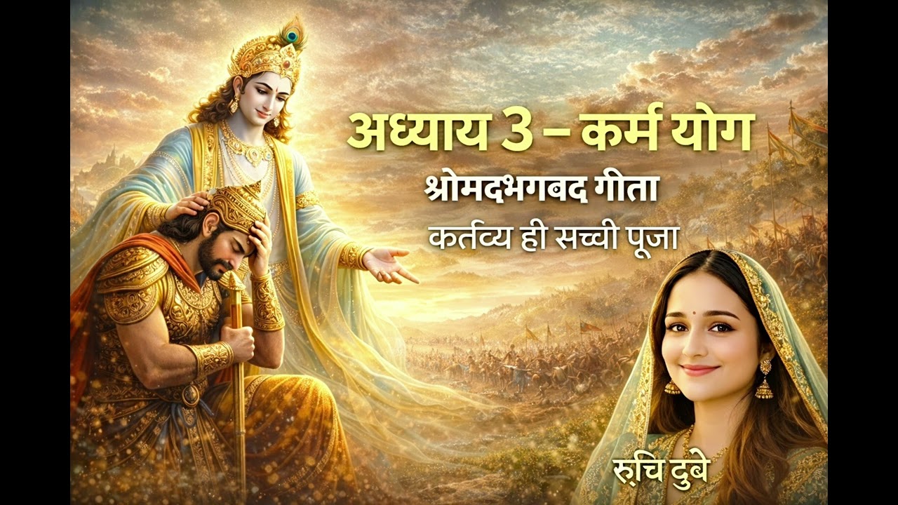 अध्याय 3 – कर्म योग | श्रीमद्भगवद गीता का गूढ़ उपदेश | कर्तव्य ही सच्ची पूजा#40+Aawaz#sakhiboltihai 