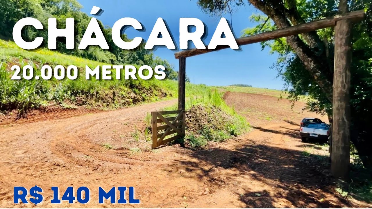 Chácara 20.000 metros + rio maravilhoso + pescaria + natureza + bosque R$ 140 mil Oeste Catarinense
