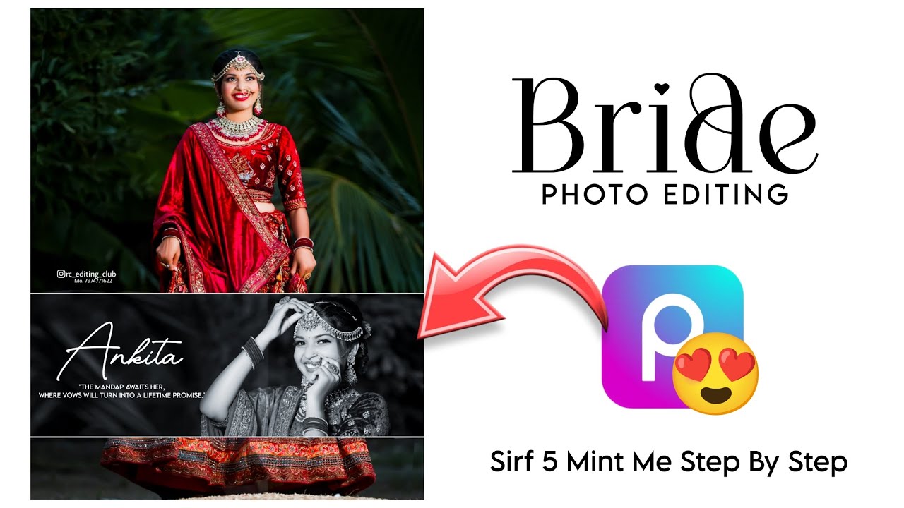 Bride Photo Editing In Picsart🥰 || Wedding Photo Editing Tutorial || Picsart Pro Se PS Jaisi Editing