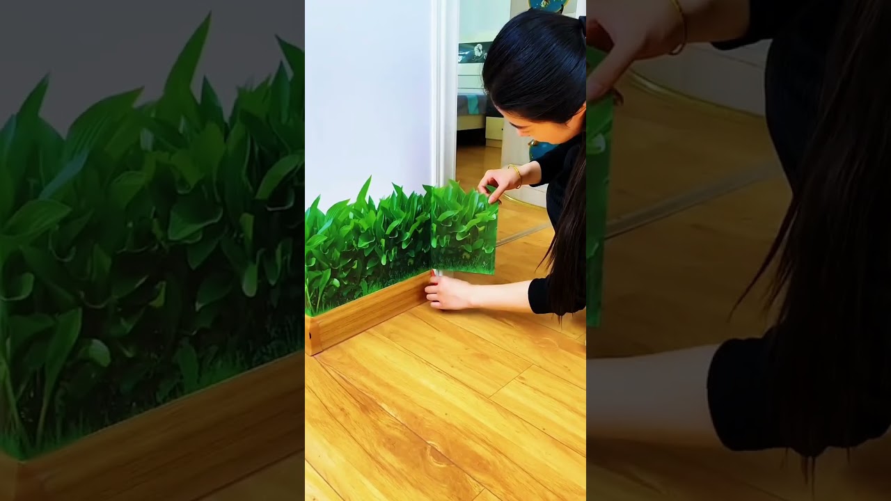 Decorative grass motif on baseboards, self-adhesive backing.Expand)#art#homedecor#anime#wallstickers