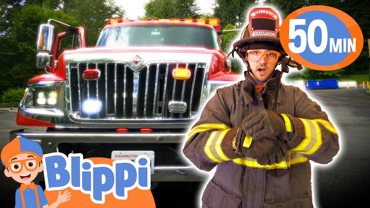 FIRETRUCK Blippi Training | Classic Blippi Adventures | Vehicle Videos for Kids | Moonbug Kids