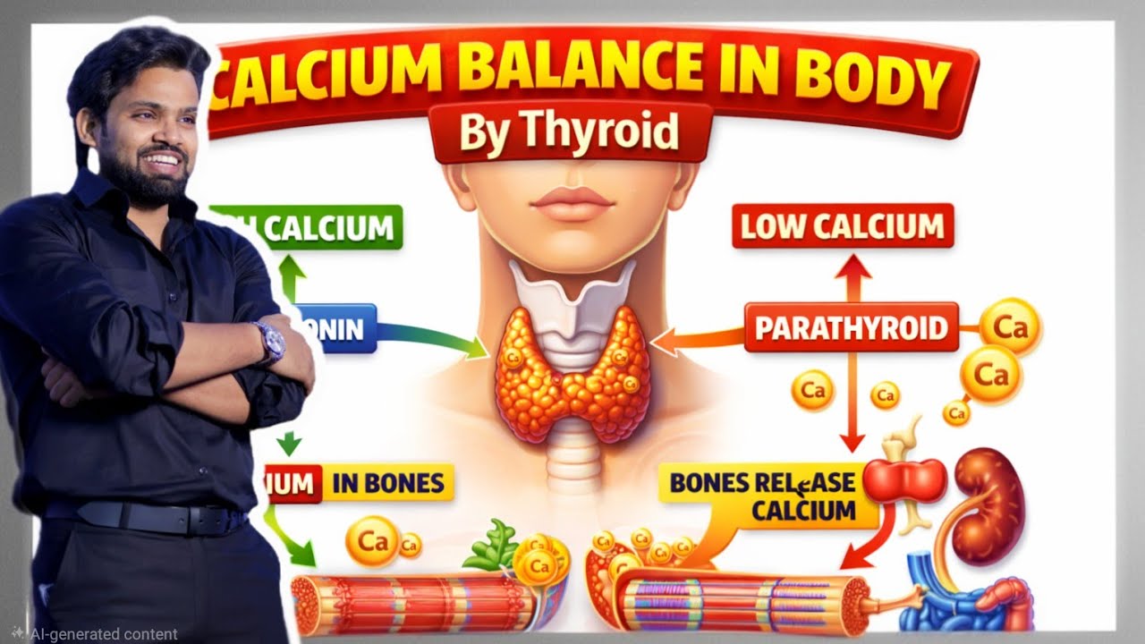 Calcium Regulation in human | Low Calcium and High calcium | Vinay Biology🔥