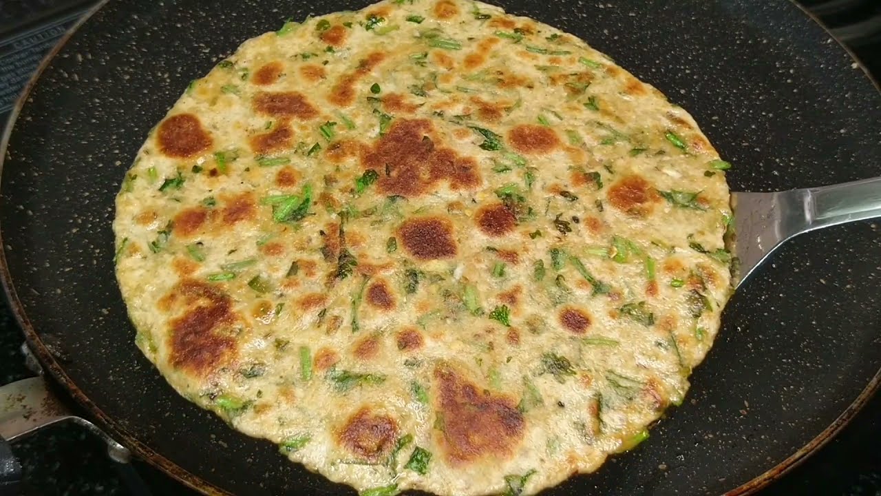 धनिया के पत्ते का पराठा - हरे धनिया का पराठा - Dhaniya patta paratha - Coriander Leaves Paratha