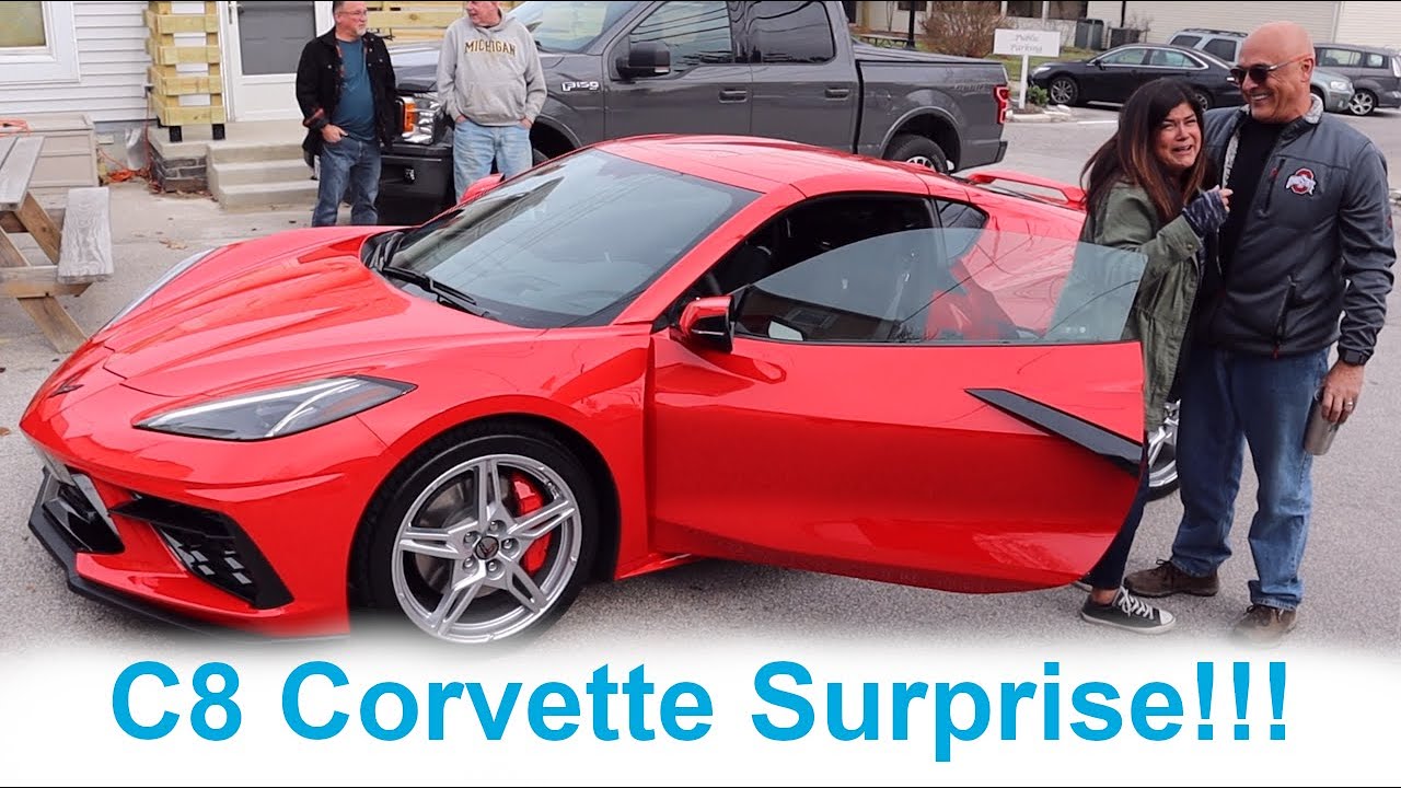 C8 Corvette Stingray Surprise Gift! She Doesn't Know it's Her New Car!