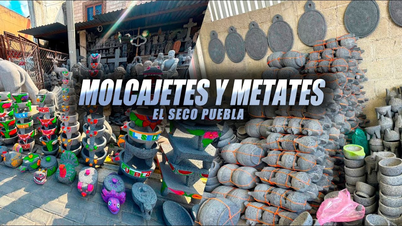 Aquí Venden MOLCAJETES Y METATES de PIEDRA VOLCANICA El Seco Puebla PRECIOS DE FABRICANTE