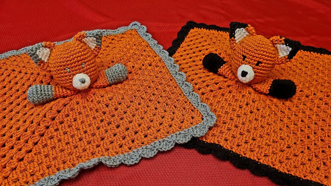 Crochet Fox Baby Security Blanket Part 1