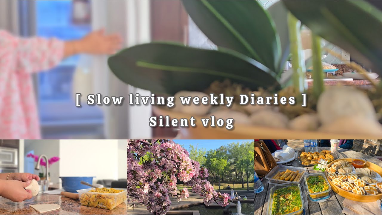 [Slow Living Diaries] A Rainy Spring Morning, Shingara & Blossoms | Weekly Film vlog | silent vlog