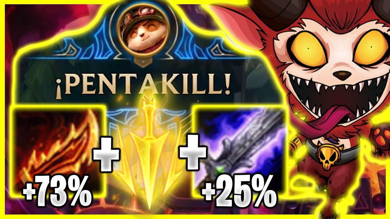 😱¡HUYEN AL VER UNA PENTAKILL CON TEEMO METRALLETA Y +343% DE VELOCIDAD DE ATAQUE!