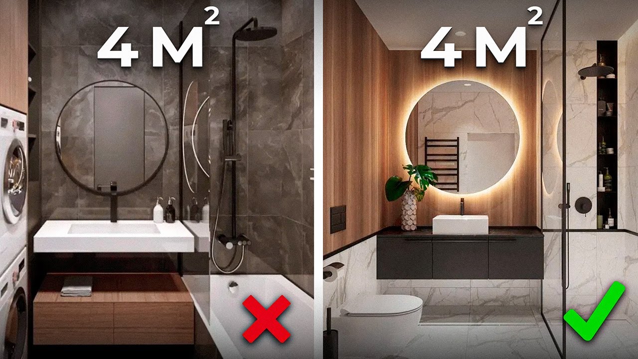 9 дизайнерских хитростей для маленьких ванных!