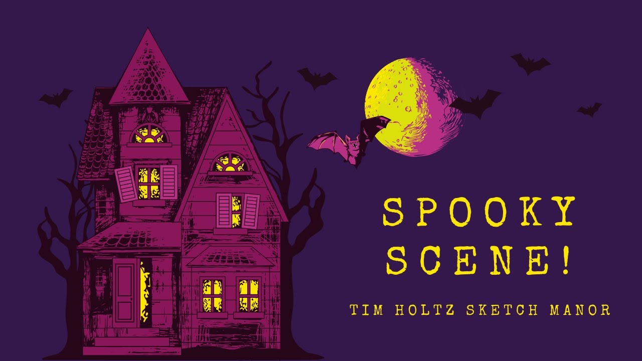 Tim Holtz Sketch Manor | Spooky Scene