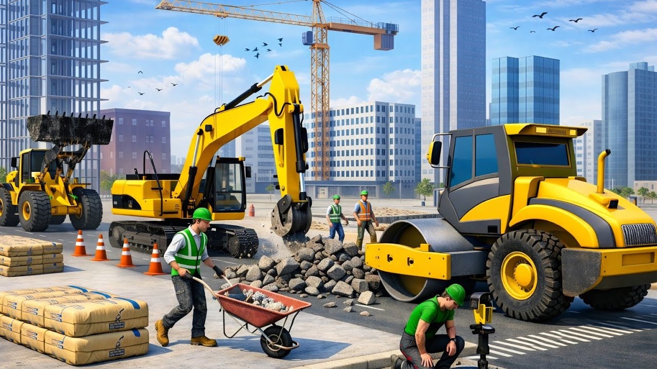 Building Construction Game 3D 🏗️ | JCB, Crane & Heavy Machine Simulator Gameplay(EP-1) 