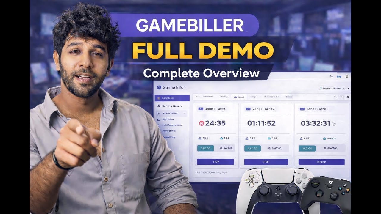 GameBiller Full Demo | Smart Billing & Management Software for Gaming Cafes