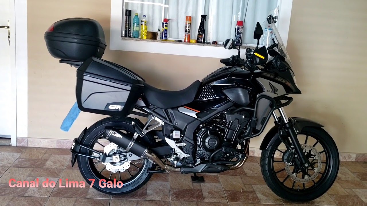 Chegou bau lateral E22L Givi, veja como ficou na cb 500x 2020 preta do Lima.