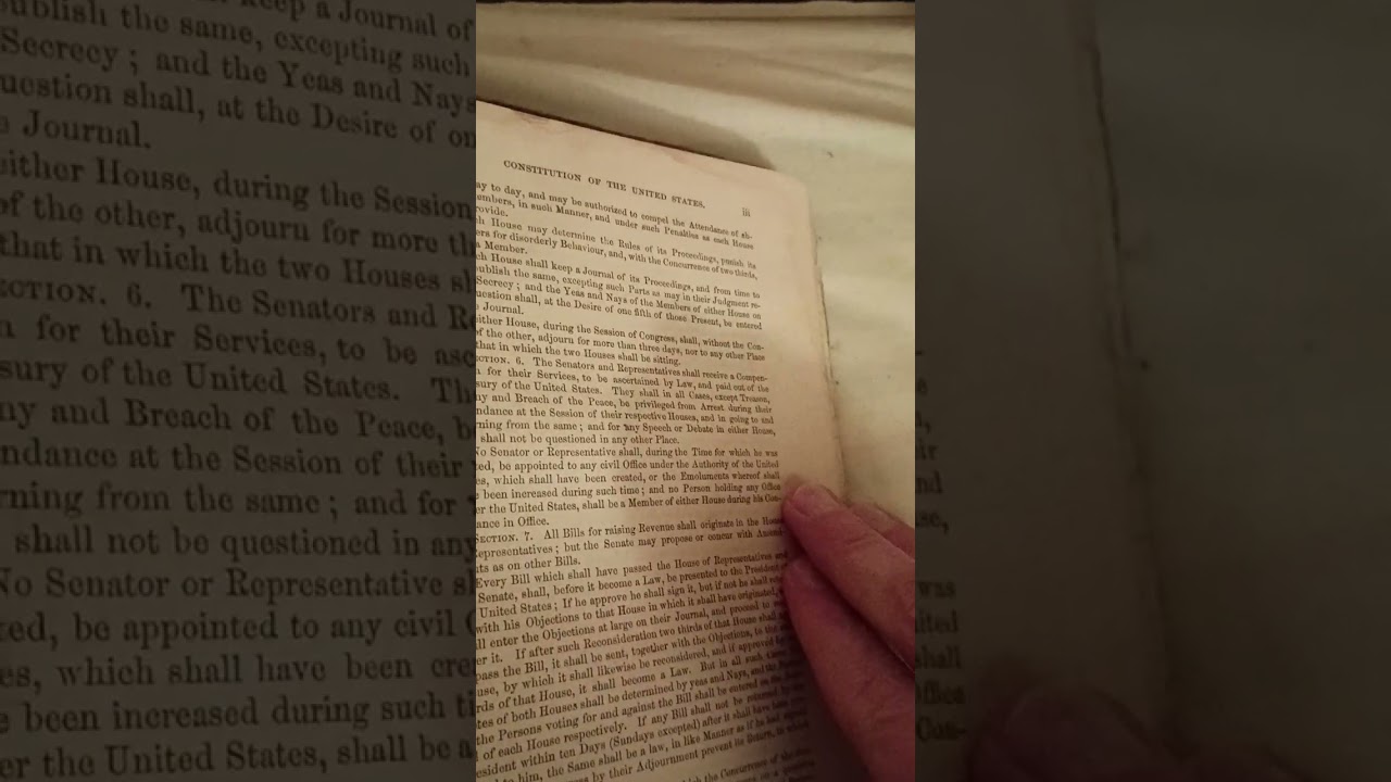 U s history book with constitution 