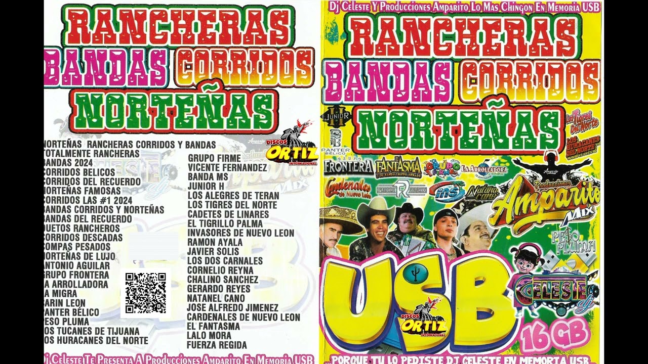 USB RANCHERAS BANDAS CORRIDOS NORTEÑAS!! AMPARITO Y CELESTE---Discos Ortiz 2023