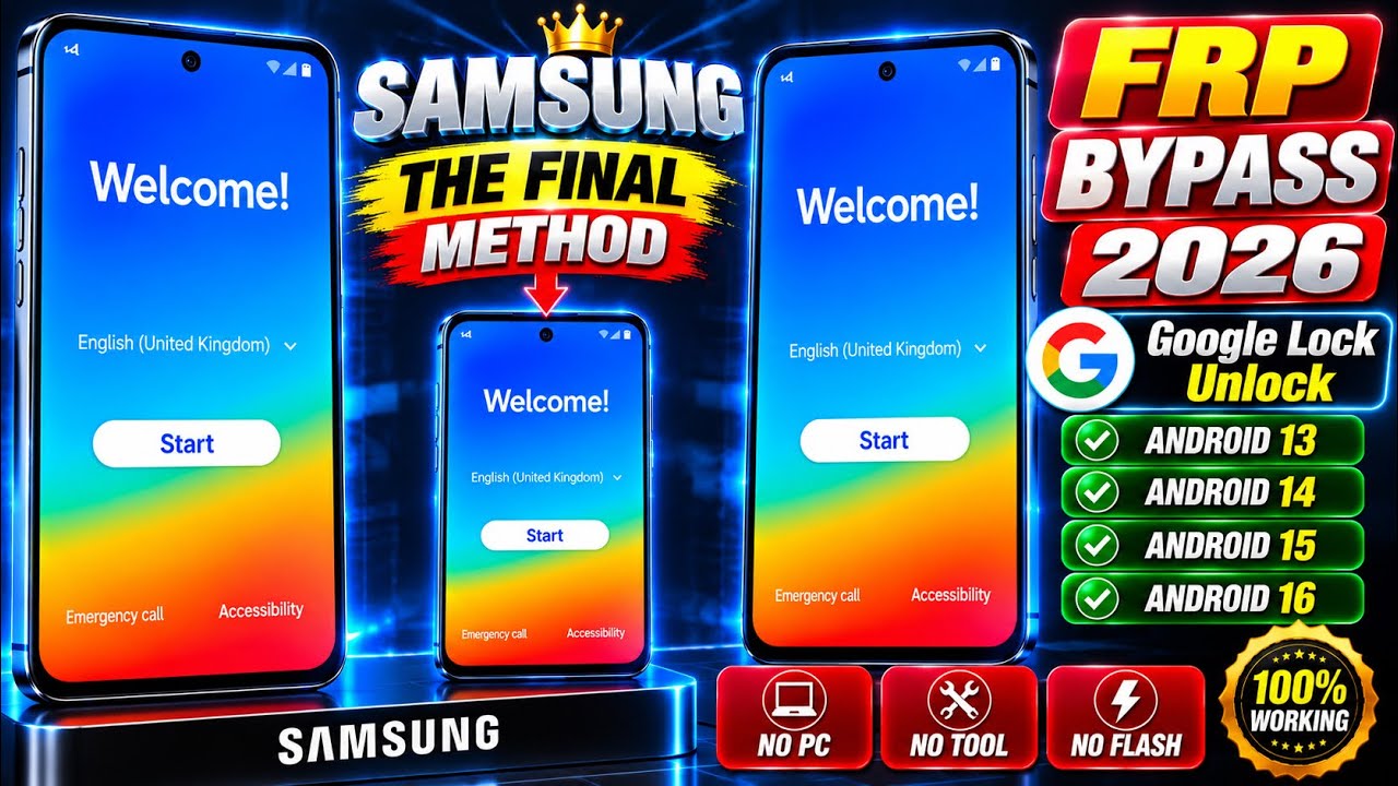 🔥 All Samsung FRP Bypass 2026 | Android 14/15/16 Latest Patch | Google Lock & FRP Unlock with PC