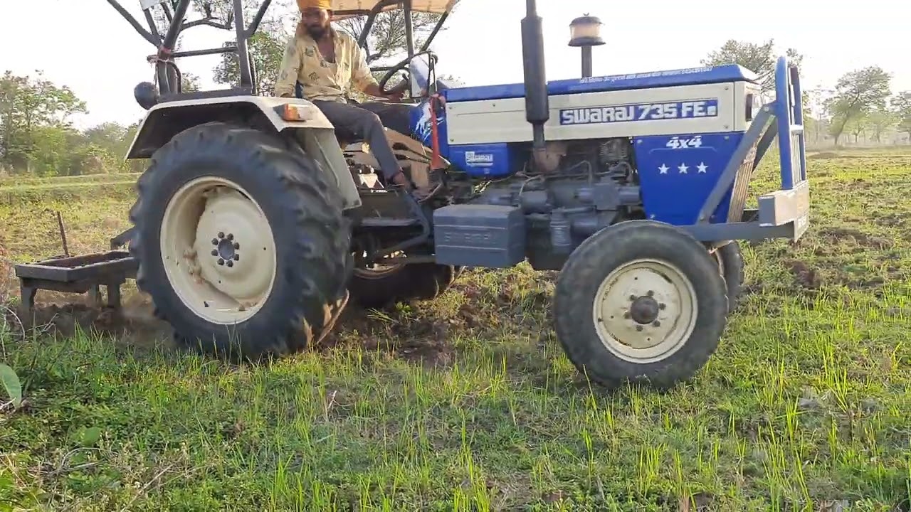 Swaraj 735 FE e  with 9 Tyne cultivator