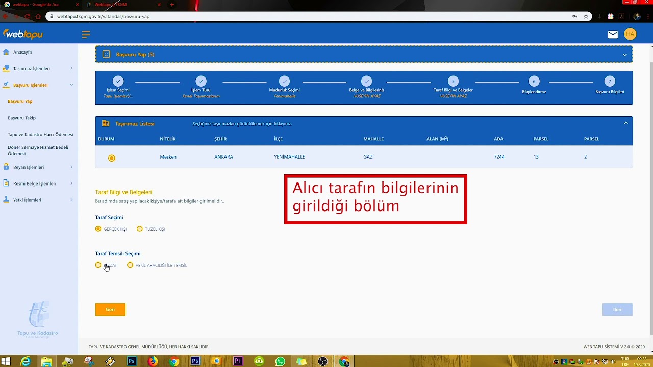 Web Tapu Uygulaması tanıtım videosu...