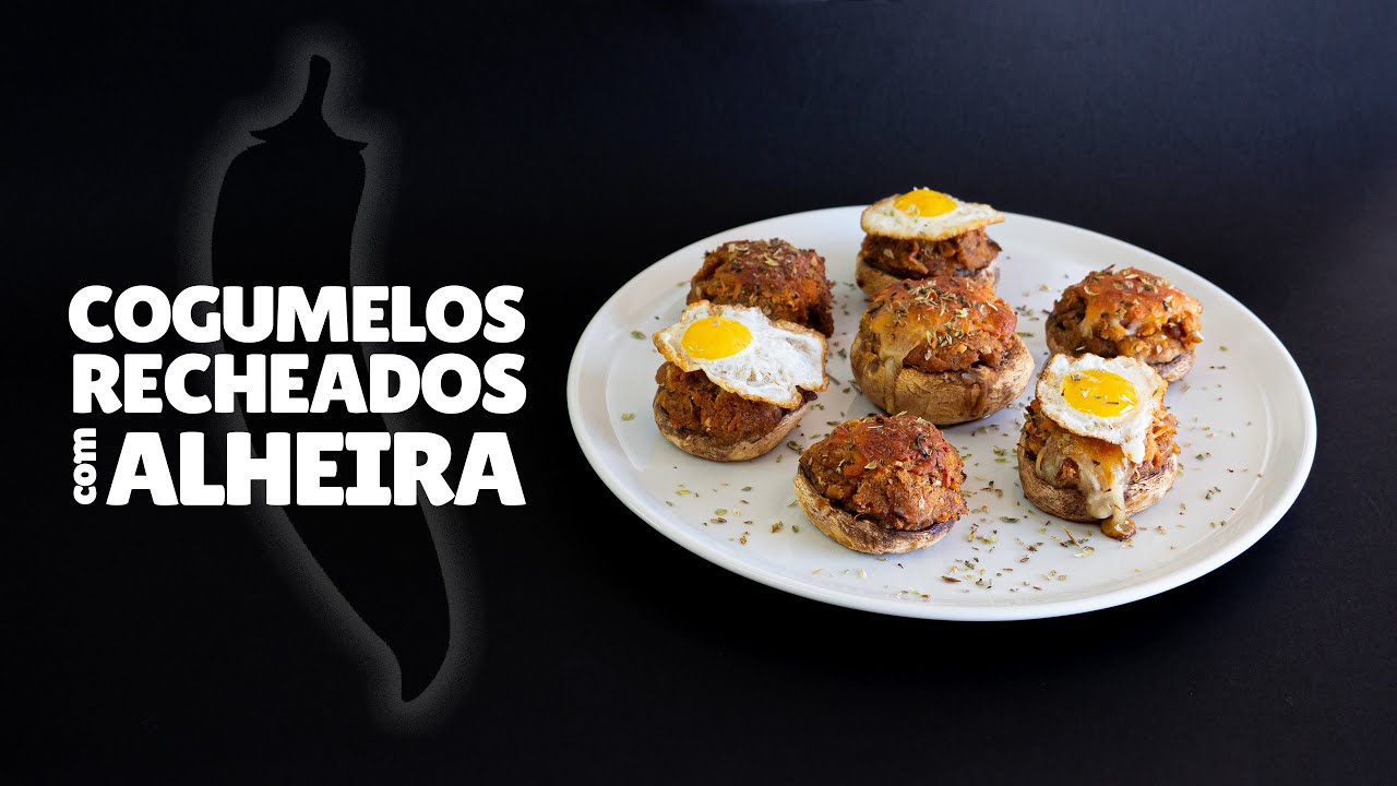 Cogumelos Recheados com Alheira