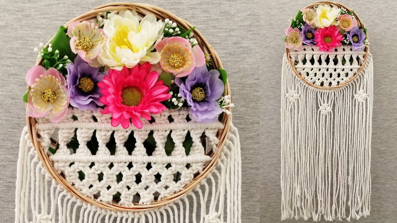 DIY CESTA COLGANTE con MACRAME (paso a paso) | DIY Macrame Woven Wall Basket Tutorial