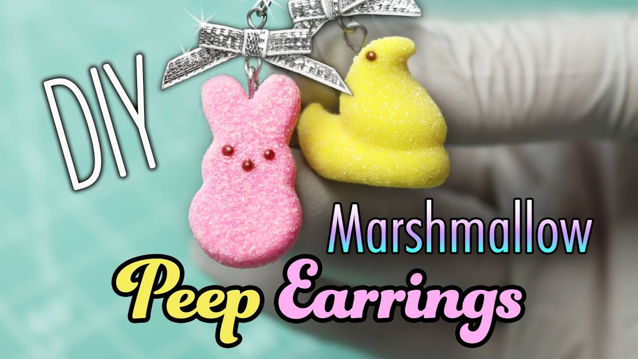 Polymer clay Marshmallow Peep Earrings Tutorial