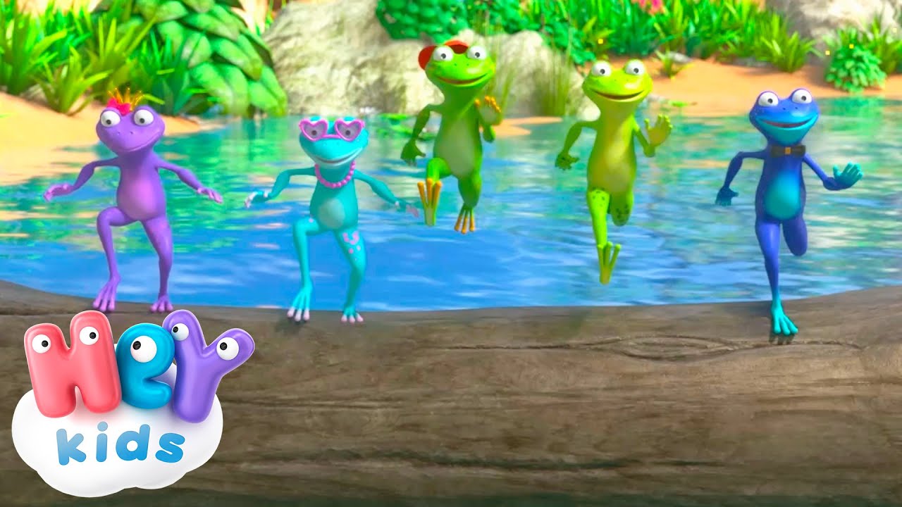 5 petites Grenouilles 🐸 | HeyKids Comptines pour bébé | Animaj Kids
