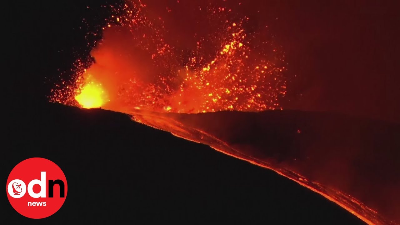Mount Etna Volcano lights up sky with spectacular eruptions!