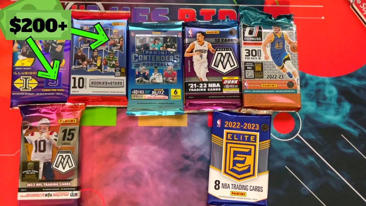 Opening $200+ Hobby Packs! Basketball & Football Mosiac, Illusion, Elite, Donruss, Contenders