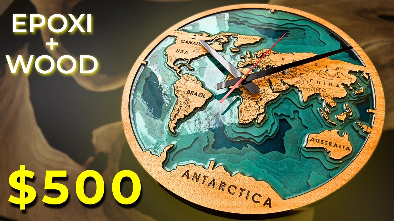 DIY World Map Clock | Creality Falcon 2 Pro 40W Works Its Magic.WOODWORKING