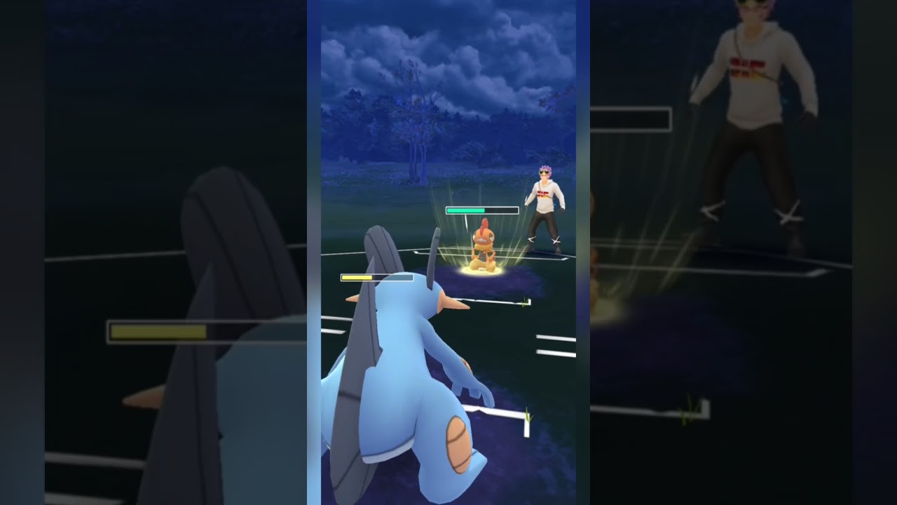 #swampert down 1 shield vs 2 shields #scrafty and one HP in a dream #pokemongo #pvp #gbl