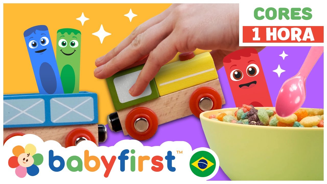Turma das Cores | Aprenda cores para crianças | Cereal | Trem e mais | 1 hora | BabyFirst Brasil