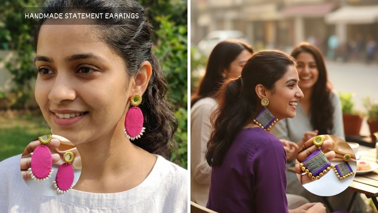 Ghar per earrings kaise banaen | Earrings kaise banate hain | Kapde se earrings kaise banaen