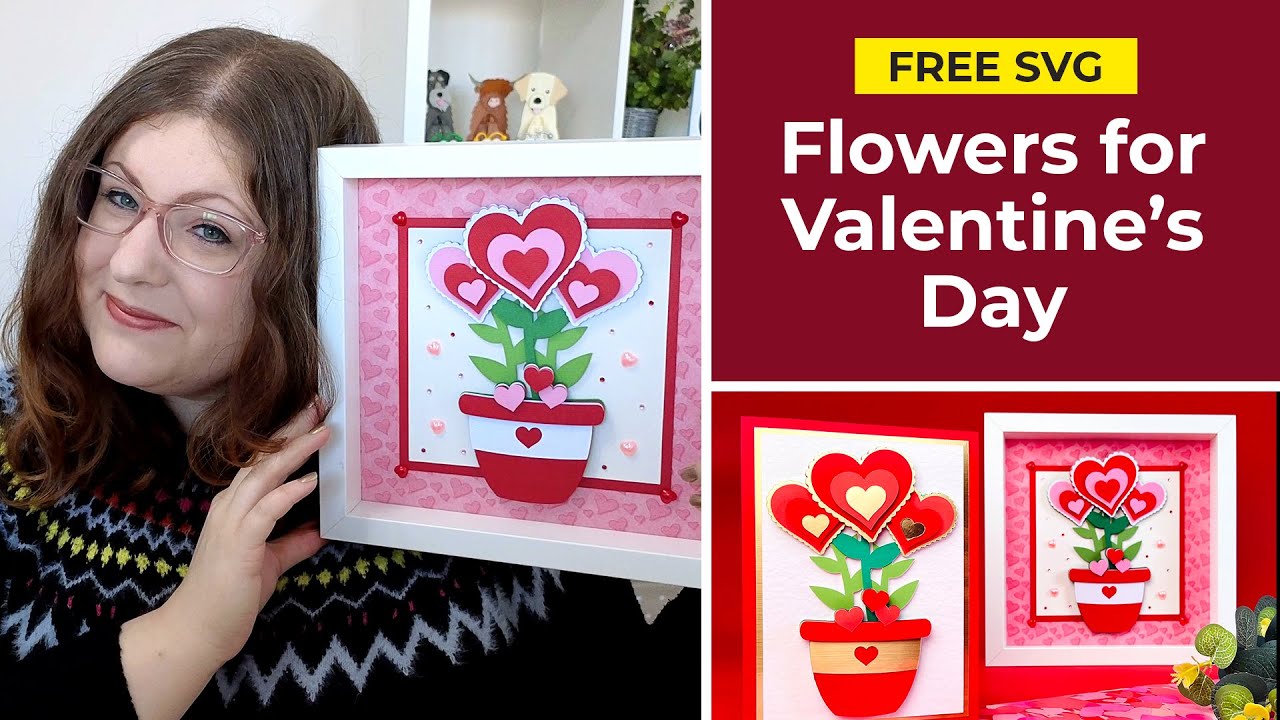 Heart Shaped Flowers for Valentine&rsquo;s Day with Free SVG