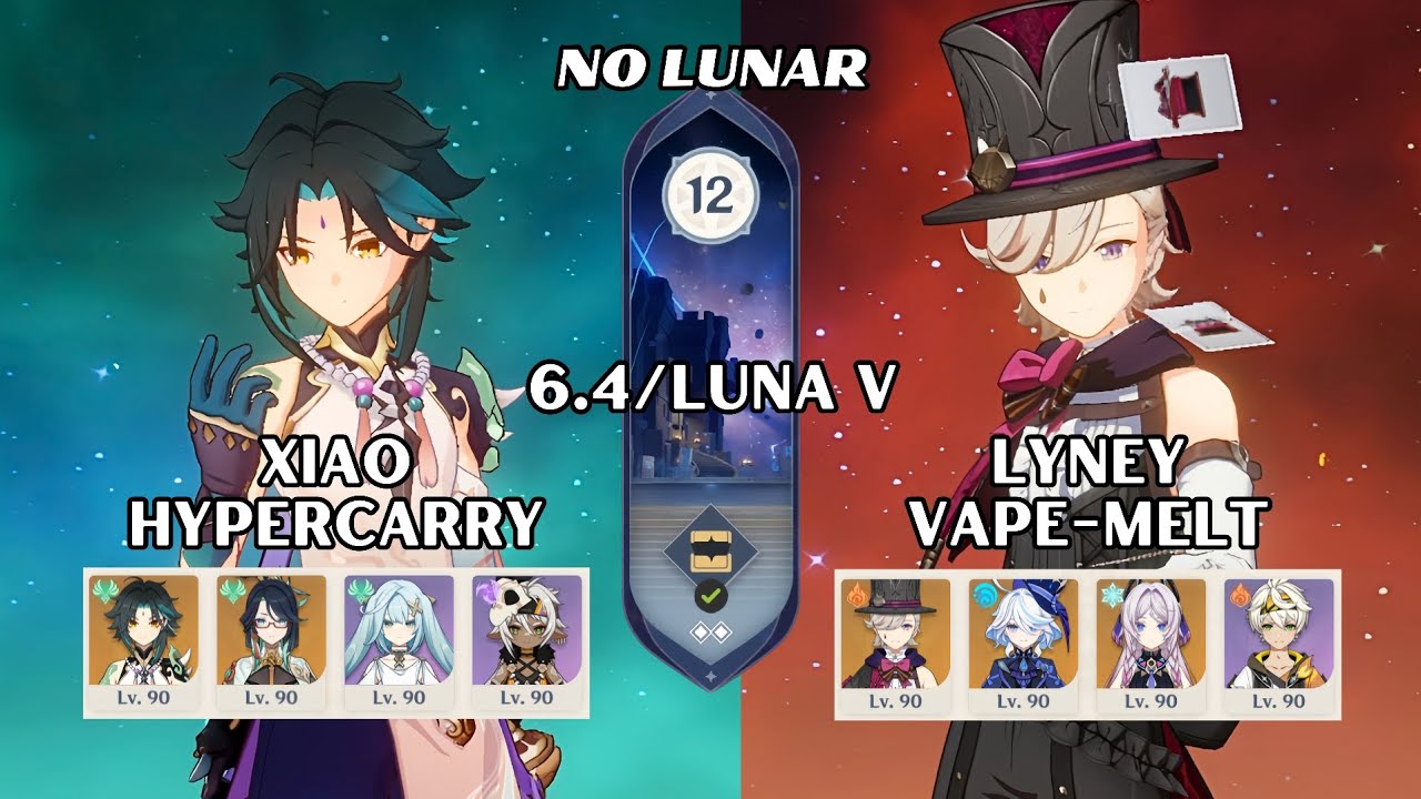 Xiao Hypercarry & Lyney Vape-Melt | 6.4/Luna V Spiral Abyss Mobile NO LUNAR | Genshin Impact