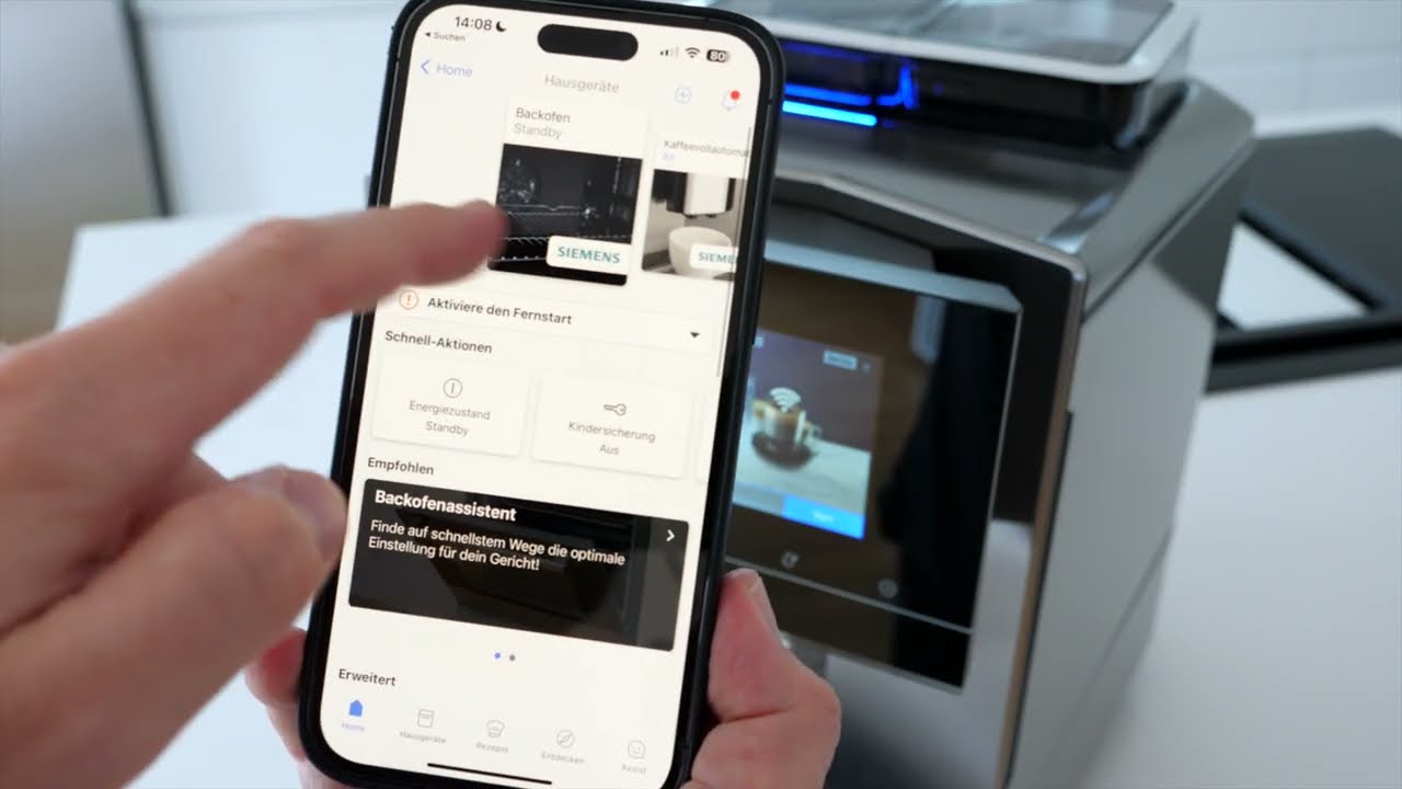 Siemens EQ.900 Kaffeevollautoamt &ndash; Home Connect und App-Steuerung (Smart Home)