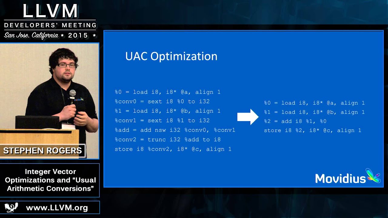 2015 LLVM Developers’ Meeting: S. Rogers “Integer Vector Optimizations...