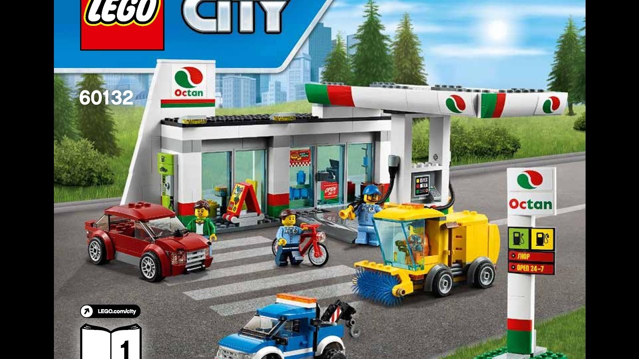 Lego City 60132 Service Station Instructions Gas Station DIY Book 1