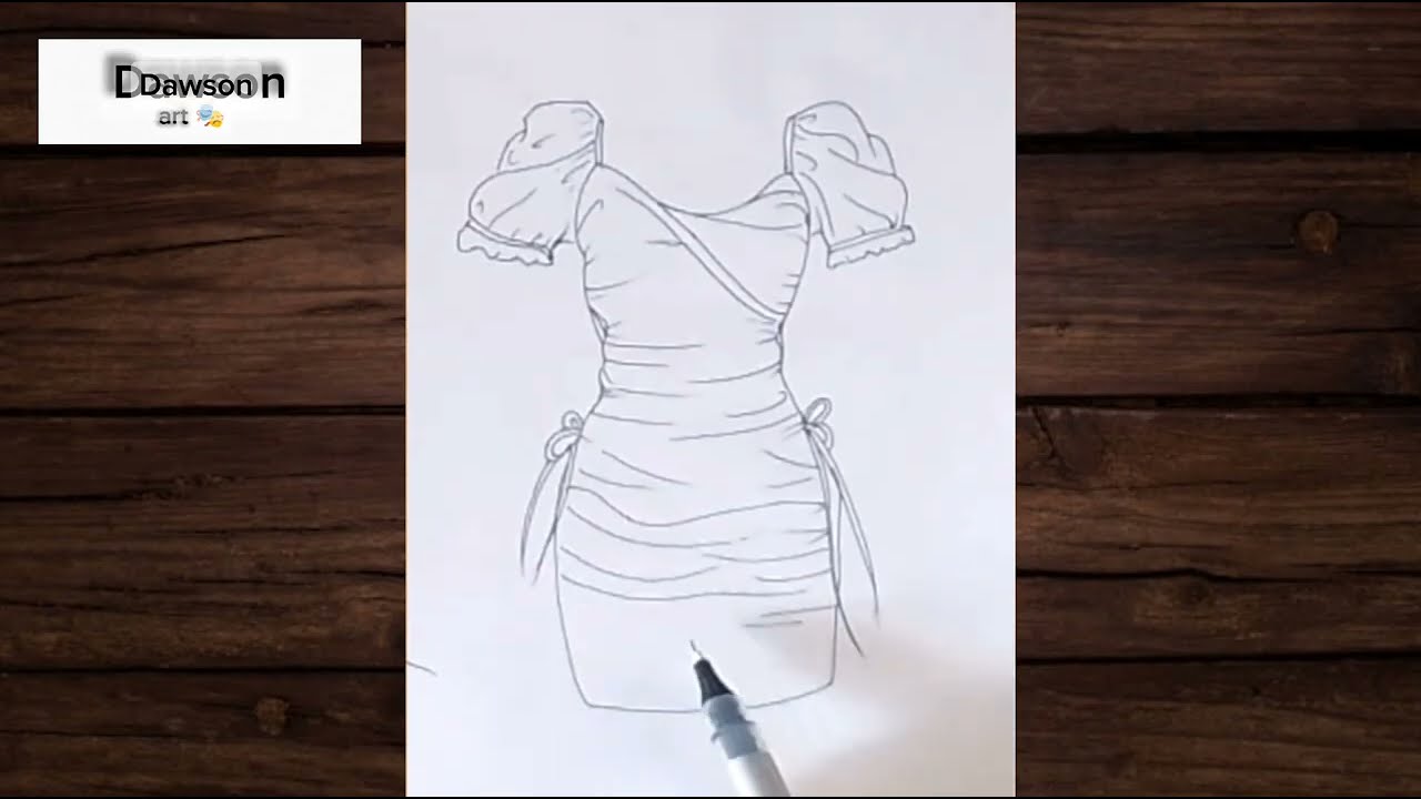 How to draw girl dress 👗| girl dress drawing tutorial for beginners step by step | pencil drawing 