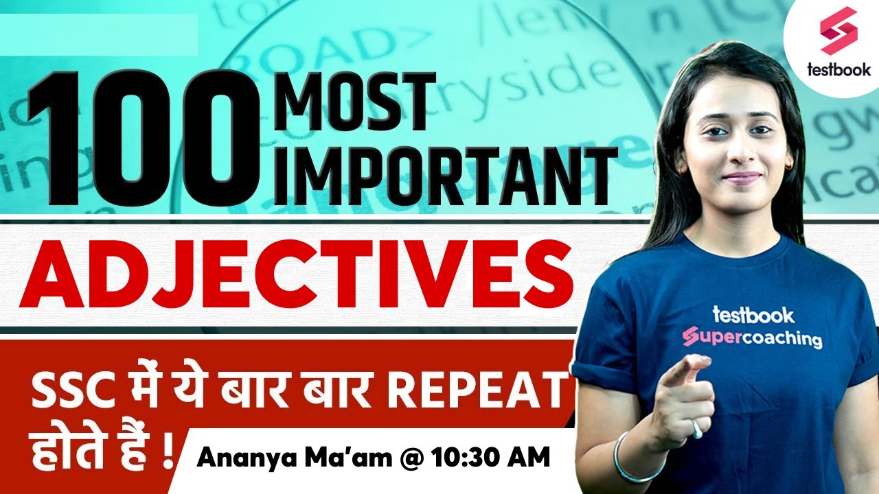 Adjective For SSC | English | SSC CHSL | MTS English 2023 | SSC English By Ananya Ma'am