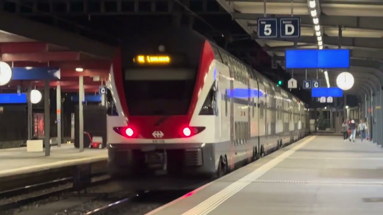 Gare de Gen&egrave;ve-Cornavin Trainspotting 🇨🇭🇨🇭| SBB RE33 line, Stadler KISS RABe 511 train (SBB CFF FFS)