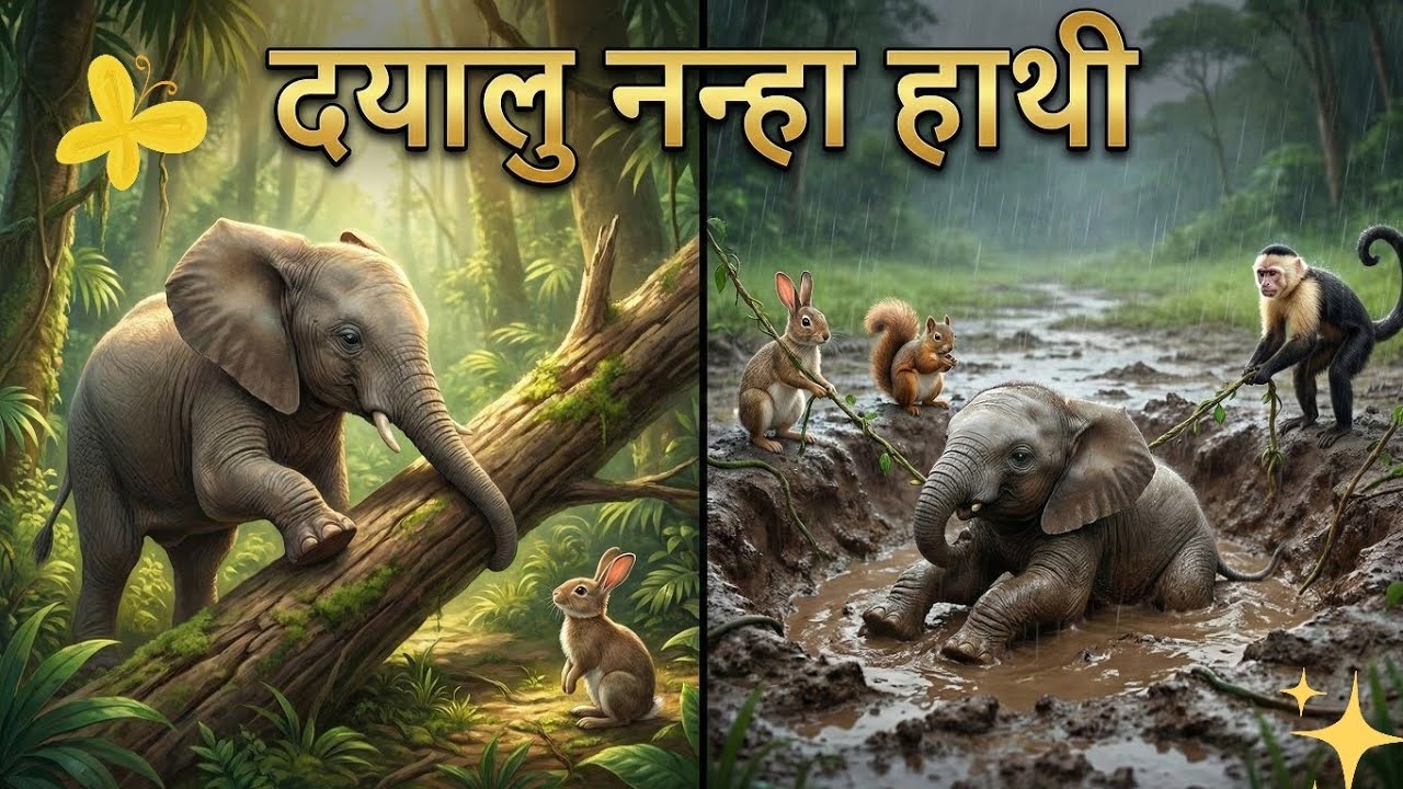 आज की कहानी है ? | एक नन्हा हाथी गोलू 🐘  | @CloudTailsTaleshindi के द्वारा कहानी | #हिन्दी #animals 