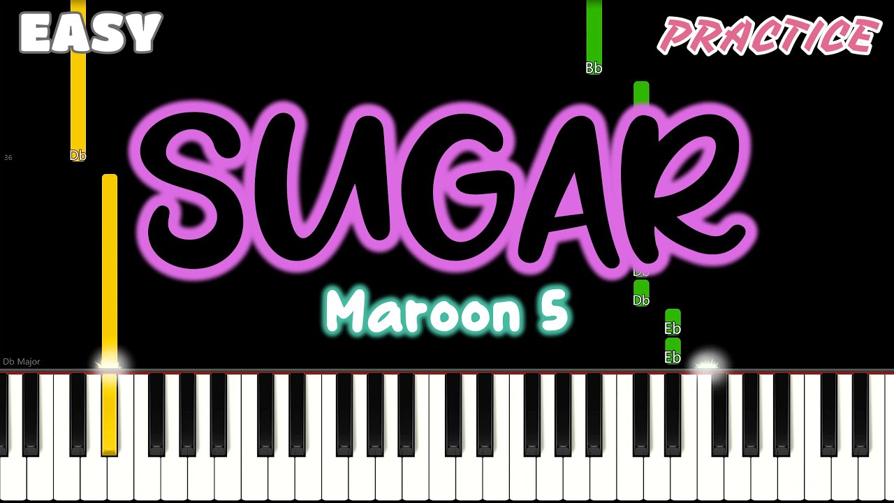Sugar (Lyrics) By Maroon 5 | Easy Piano Song Tutorial