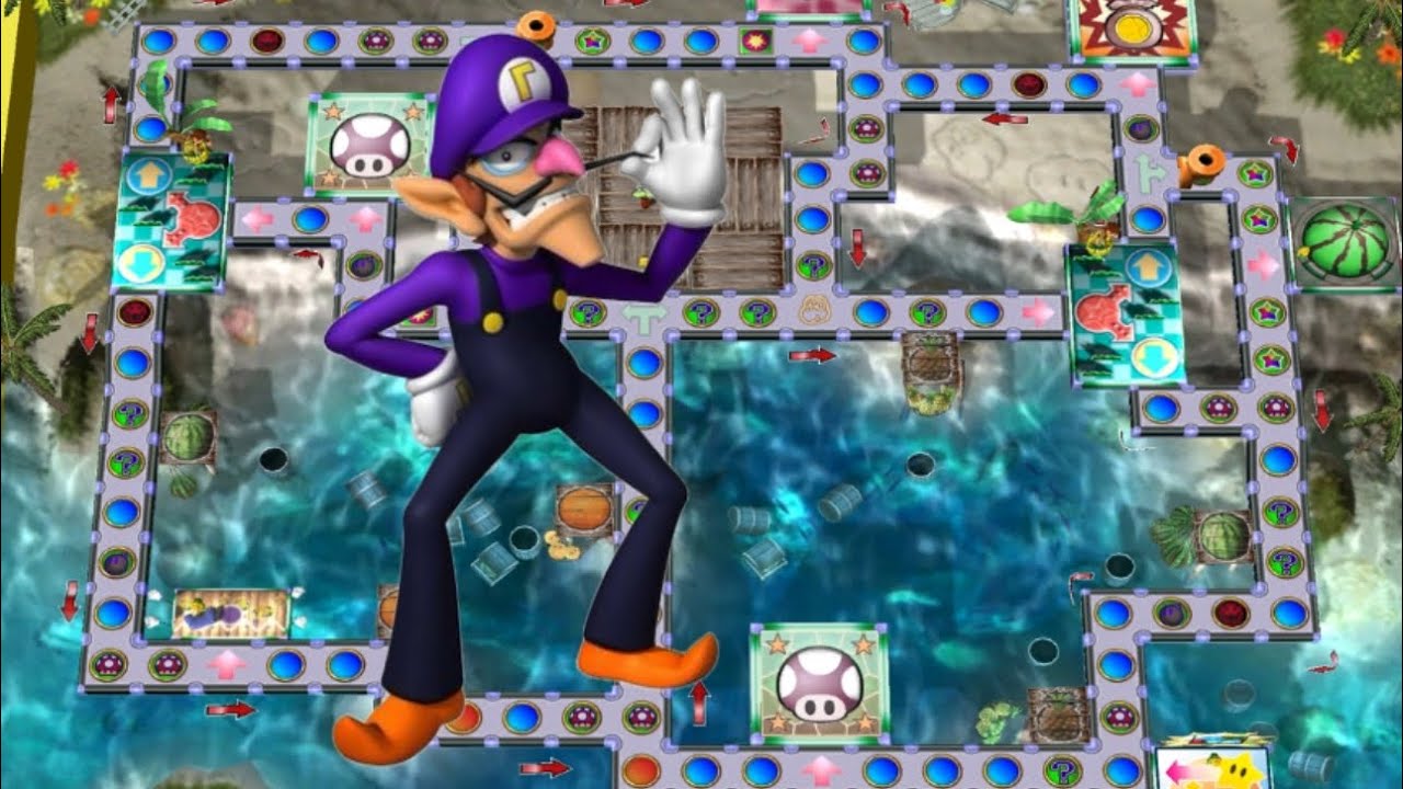 Mario Party 4 (GC) Koopas Seaside Soiree | Story Mode | Waluigi | Hard
