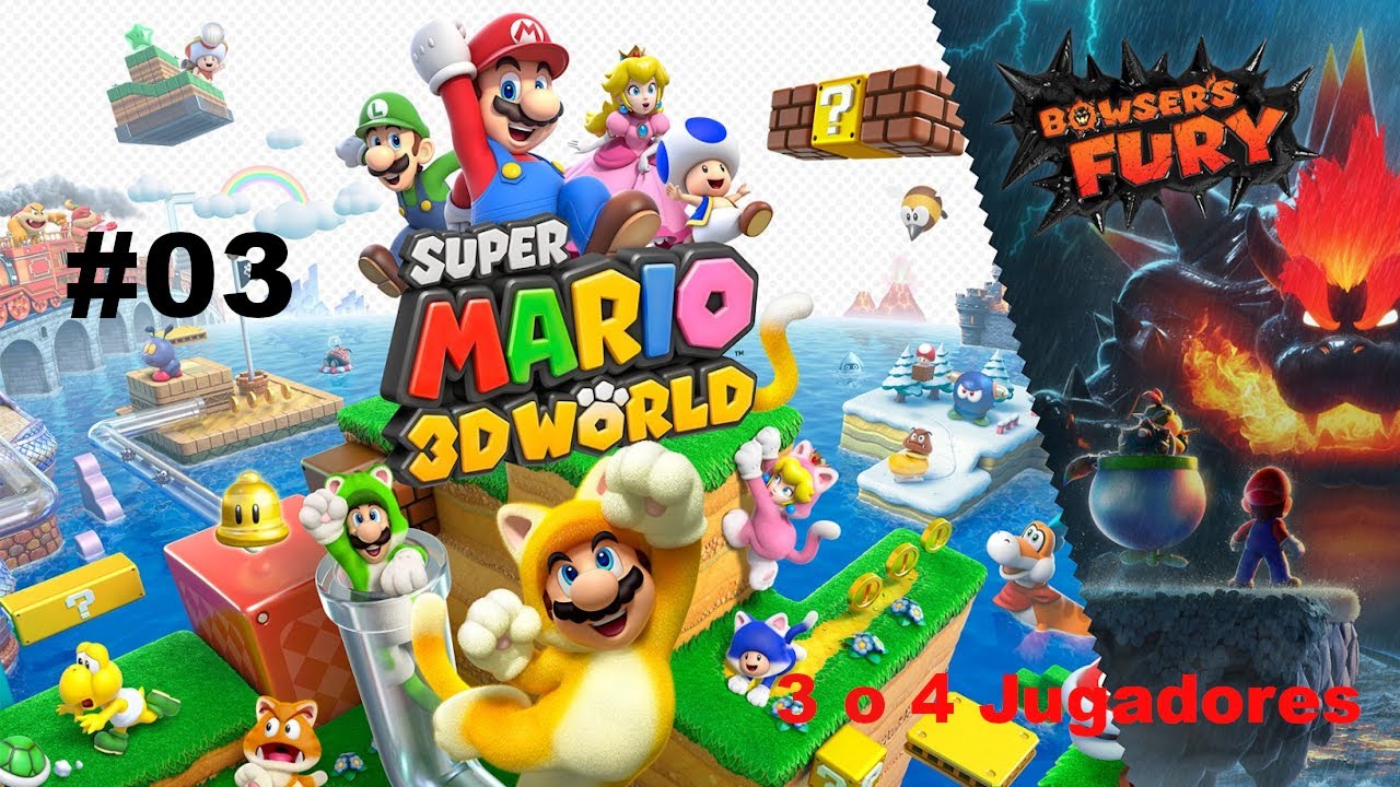 Super Mario 3D World cooperativo  3 o 4 jugadores  Parte 3 Español Switch