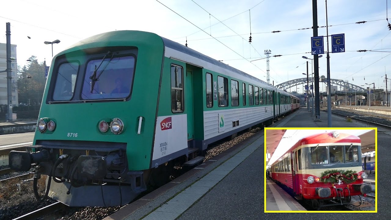 Autorails à Mulhouse venus d'Epinal et allant à Bâle.