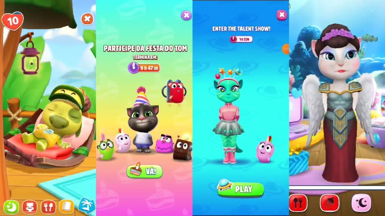 My Talking Hank islands vs My Talking Tom 2 vs My Talking Angela 2 vs My Talking Angela Gameplay
