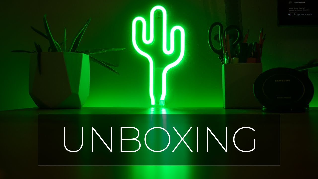 Unboxing: XIYUNTE Cactus LED Neon Light | Battery or USB Operated | Glass Free