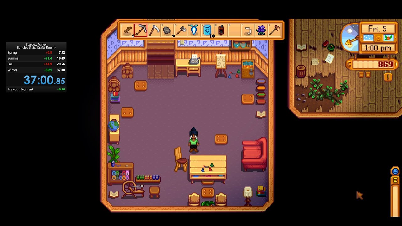 Stardew Valley Speedrun: Crafts Room Vanilla 37:04