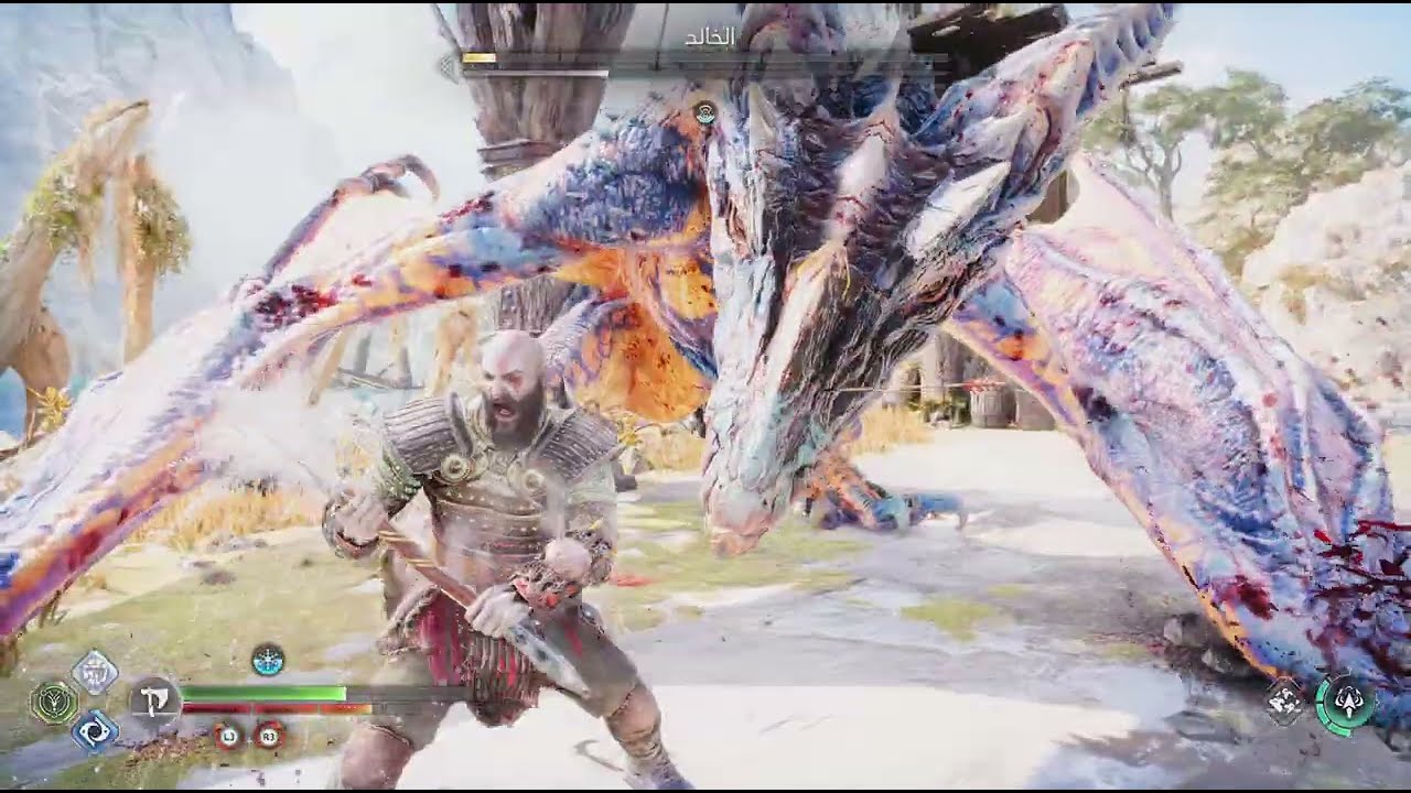 God of War Ragnarök_ مواجهة تنين الخالد زعيم سري 